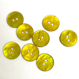 Vibrant Yellow-Green 1" Pearl Shell 2-hole Button, $2.50 each  #360097-D