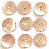 Re-Stocked, 7/8" Pale Pink Pearl Shell 2-hole Button 23mm, Per Button,  #484-D