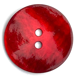 1" Deep Red Pearl Shell 2-hole Button 26mm, Per Button, #098-D