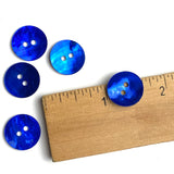 Re-Stocked 9/16"-5/8" Cobalt Blue Pearl Shell 2-hole Button,  #843-D