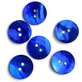 Shiny Dark Cobalt Blue 11/16" Pearl Shell 18mm 2-hole Button, Per Button #902-D