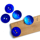 Shiny Dark Cobalt Blue 11/16" Pearl Shell 18mm 2-hole Button, Per Button #902-D