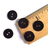 Re-Stocked, 1/2" Black Shiny Pearl Shell 2-hole, Per Button #112-D