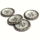 SALE Gunmetal Mottled White 2-Hole 5/8" Button 15mm   #SWC-126