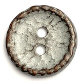 SALE Gunmetal Mottled White 2-Hole 5/8" Button 15mm   #SWC-126