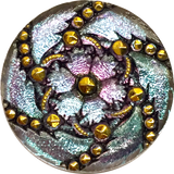 Lavender/Blue Hurricane Swirls Czech Glass Button 31mm  1-1/4" #CZ 157