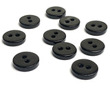 SALE, Small Shiny Black River Shell 9mm 2-Hole 3/8" Button, 9mm, PACK OF TEN # SK-2255