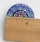 Large Turquoise/Red Iridescent Layers Czech Glass Button 1-3/8"  ##CB553