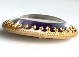 Running Low, Dragonfly on Purple, Glass Crystal Dome Button Shank Back, Bead-Look Frame 1.25"   #CB291