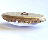 Running Low, Dragonfly on Purple, Glass Crystal Dome Button Shank Back, Bead-Look Frame 1.25"   #CB291