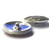 LAST ONES, Rainbow Plumeria, Magenta Czech Glass Button 1-1/16" 27mm # CZ-066