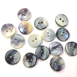 SALE - NINE Indigo/Cream 5/8" Natural Blue Mussel Shell Buttons, Pack of NINE Mermaid's Indigo  #23-92