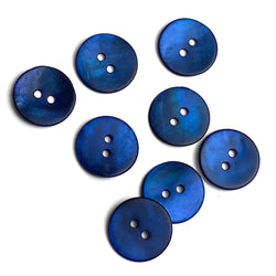 Indigo/Navy Velvet Agoya Shell 5/8" 2-hole Button, Pack of 8 #1209