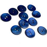Indigo/Navy Velvet Agoya Shell 5/8" 2-hole Button, Pack of 8 #1209