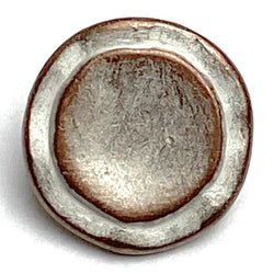 Rustic Roundish Copper-White Mottled, Rimmed Large Size 7/8" #SWC-98