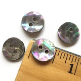 Last Ones, Dancing Platinum Rainbow Shell 1/2" Buttons, 2-Hole Pack of 12   #23-620