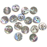 Last Ones, Dancing Platinum Rainbow Shell 1/2" Buttons, 2-Hole Pack of 12   #23-620