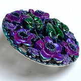 Purple Daffodils Metal Art Button by Susan Clarke 1-1/8"