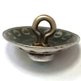 Blue Bead Mountain Concho Button w. 'Turquoise' Shank Back, Nickel Silver 5/8" #SW-36