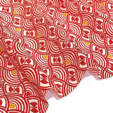REMANT 5/8 YARD Red Waves Butterfly Vintage Kimono WOOL from Japan  #323