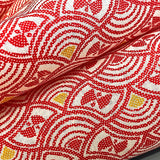 REMANT 5/8 YARD Red Waves Butterfly Vintage Kimono WOOL from Japan  #323