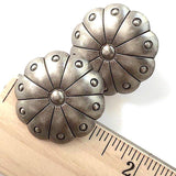 Sale, Cactus Flower Plump Leaves Large Silver Concho Style Shank Back Button 1-1/4"   # SWC-7