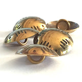 5/8" Bear Claws Brass Concho Button # WN33B