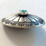 Blue Bead Star, 1" Oval w. 'Turquoise' Rustic Concho Style Shank Back Button #SW-15
