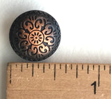 Copper / Black Southwest "Sunpath" Button 5/8" Shank Back Carved #SWC-3
