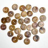 Semi-Clear Sarsaparilla Honey Brown Shell Button, 1/2"-9/16" EIGHTEEN for $7.50  #KB-954