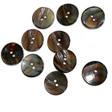 Re-Stocked, Brown / Espresso-Black Shiny Natural Sometimes-Curvy Mussel Shell Button, 7/8", TEN for $8.00  #KB-907