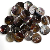 Re-Stocked, Brown / Espresso-Black Shiny Natural Sometimes-Curvy Mussel Shell Button, 7/8", TEN for $8.00  #KB-907
