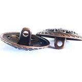 Copper/Light Burgundy/Black Lacy Metal 7/8" Button, Shank Back #SWC-27