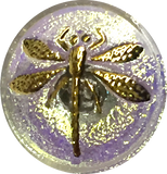 Iridescent Honeydew Dragonfly Czech Glass Button, 18mm  Almost 3/4" #CZ 018