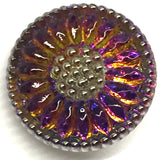 Purple/Orange Czech Glass Daisy 3/4" #CZ-203-B