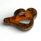 Running Low, Music Note Button, Antique Rusty Brass Metal, Shank Back, 11/16". # SWC-75