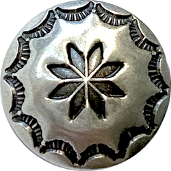 tiny flower concho silver 1/2" Button Bird.com