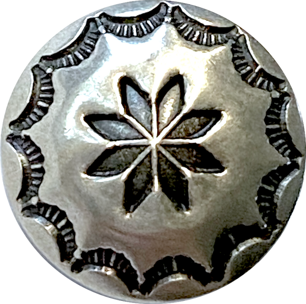tiny flower concho silver 1/2" Button Bird.com