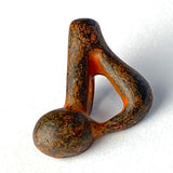Running Low, Music Note Button, Antique Rusty Brass Metal, Shank Back, 11/16". # SWC-75