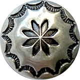 tiny flower concho silver 1/2" Button Bird.com