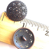 Copper/Light Burgundy/Black Lacy Metal 7/8" Button, Shank Back #SWC-27
