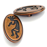 Kokopelli Copper/Black Flute Player 1" Oval  #SWC-99
