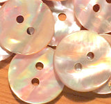 Golden Beige Rainbow Natural Abalone Shell 11/16" 2-Hole Iridescent Per Button #610-D