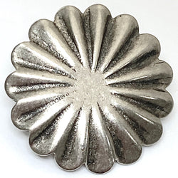 Santa Fe Daisy 1.25" Scallop-Edge Button Silver Color Shank Back #SW-232