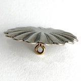 Santa Fe Daisy 1.25" Scallop-Edge Button Silver Color Shank Back #SW-232