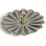 Santa Fe Daisy 1" Scallop-Edge Button, Silver Color Shank Back # SW-247