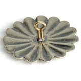 Santa Fe Daisy 1.25" Scallop-Edge Button Silver Color Shank Back #SW-232