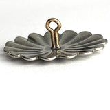 Santa Fe Daisy 1" Scallop-Edge Button, Silver Color Shank Back # SW-247