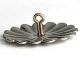Santa Fe Daisy 1.25" Scallop-Edge Button Silver Color Shank Back #SW-232