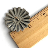 Santa Fe Daisy 1.25" Scallop-Edge Button Silver Color Shank Back #SW-232